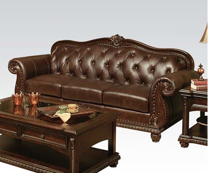 Picture of Anondale Traditional Top Grain Leather Cherry Sofa