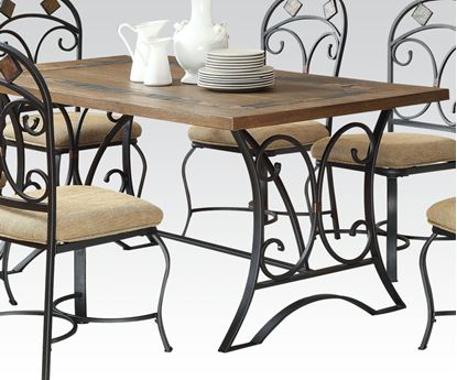 Picture of Kelie Metal/antiqued Brown Transitional Dining Table