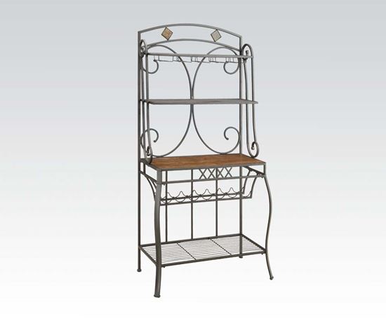 Picture of Hakesa Cherry & Antique Black Baker&#039;s Rack