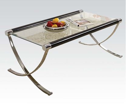 Picture of Rectangular Glass Top Coffee Table with Chromed Legs