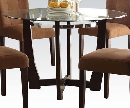 Picture of Contemporary Round Glass Top Dining Table