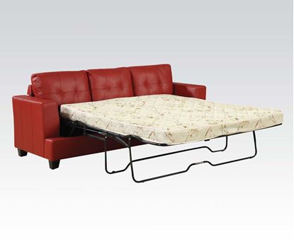 Picture of Diamond Red Bonded Leather Sofa w/Queen Sleeper Set