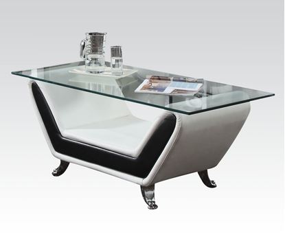 Picture of Modern Rozene White Black Bonded Leather Coffee Table 