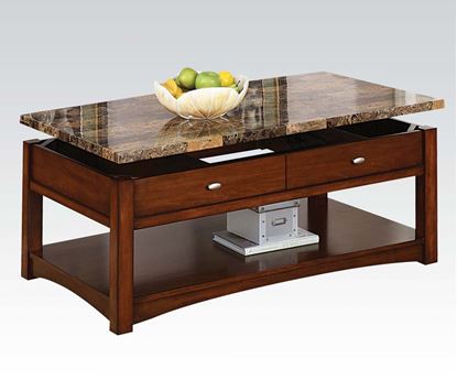 Picture of Jas Cherry Coffee Table with Faux Marble Lift Top