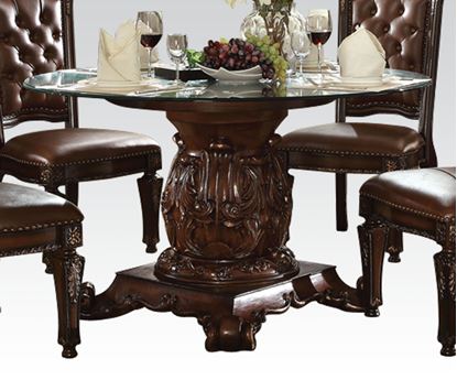 Picture of Vendome Cherry Round Glass Top Dining Table 