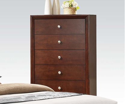 Picture of Contemporary ilana Brown Cherry Finish Wood Drawers Chest