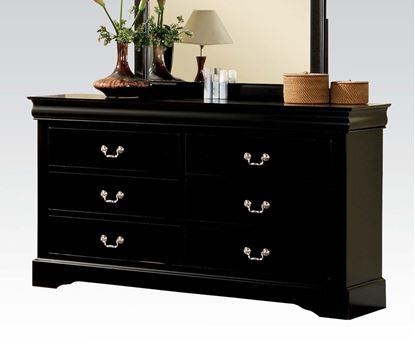 Picture of Louis Philippe III Black Finish Dresser w/ Storage Drawers