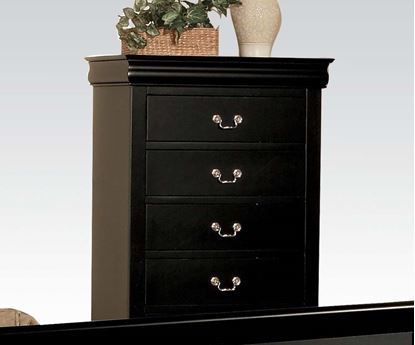 Picture of Louis Philippe III Black Finish Chest with Storage Drawers 