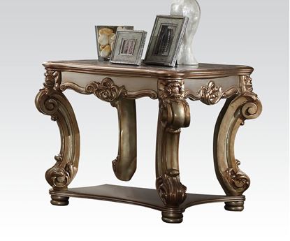 Picture of Gold Patina & Bone End Table