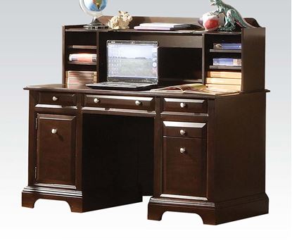 Picture of Contemporary Espresso Finish Desk and Hutch w/  2 Doors   96