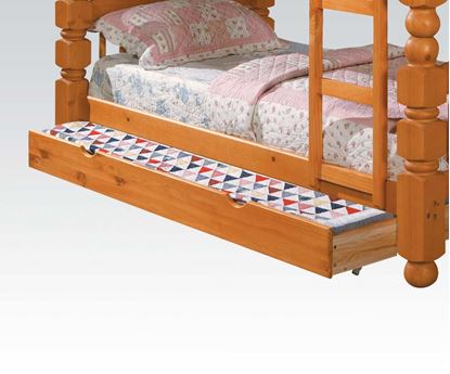 Picture of Honey Oak Wooden Bunkbed Trundle  W/P2