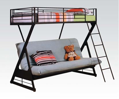 Picture of Modern Sandy Black Twin Futon Bunk Bed 