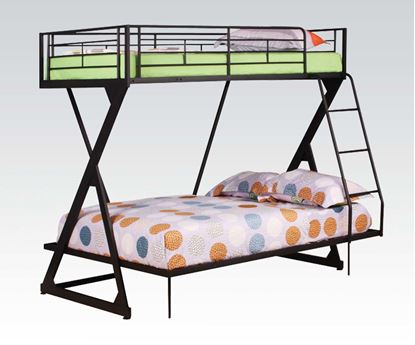 Picture of Zazie Sandy Black Finish Twin/Full Bunk Bed