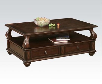 Picture of Amado Espresso Wood Coffee Table with Storage Drawers