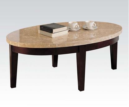 Picture of Britney Oval White Marble Top Coffee Table