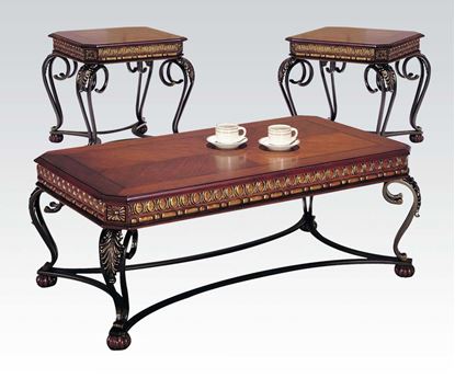 Picture of Carmel Cherry 3 PCs. Coffee and End Table Set