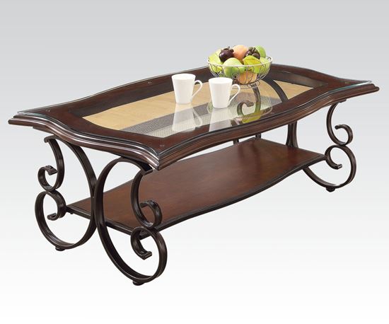 Picture of Hughie Cherry Brown Finish Coffee Table