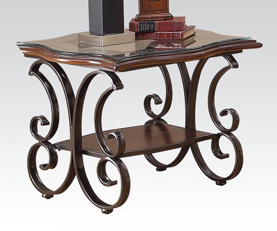 Picture of Hughie Cherry Brown Finish End Table