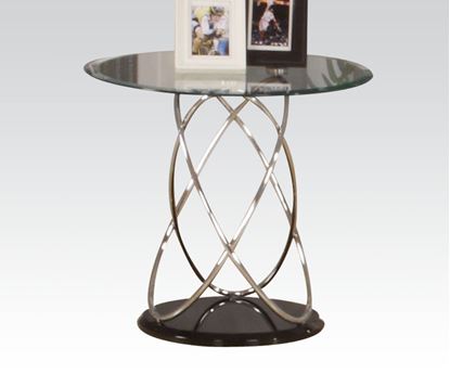Picture of Chrome & Black Finish Glass Top End Table