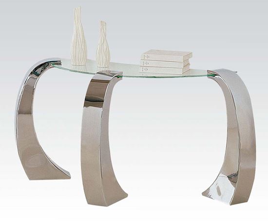 Picture of Metro Chrome Sofa Table with Glass Table Top