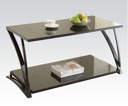 Picture of Modern Coffee Table with Black Glass Top
