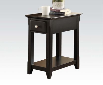Picture of Corin Black Finish Side Table with Drawer