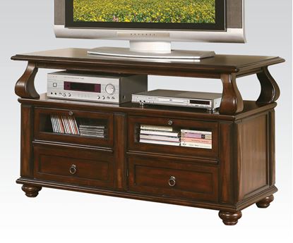 Picture of Modern Walnut Finish 4 Drawer TV Stand