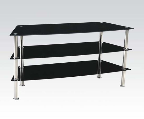 Picture of Marabel Black Tempered Glass TV Stand