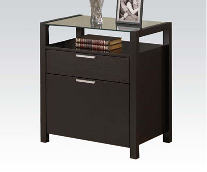 Picture of Loakin Glass Top Wenge File Cabinet