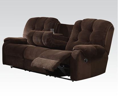 Picture of Nailah Motion Sofa in Chocolate Fabric 