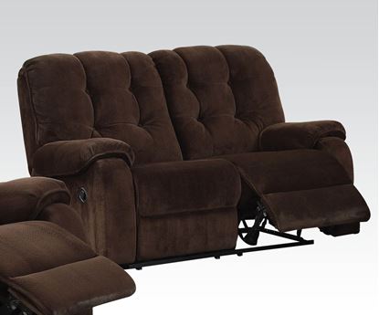 Picture of Nailah Motion Loveseat in Chocolate Fabric 