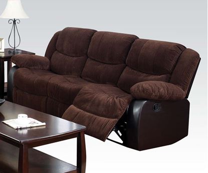 Picture of Bernal Chocolate Corduroy & PU Recliner Sofa