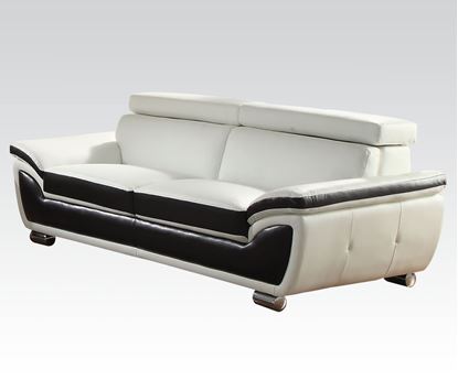 Picture of Olina White/Coffee Bonded Leather Match Sofa 
