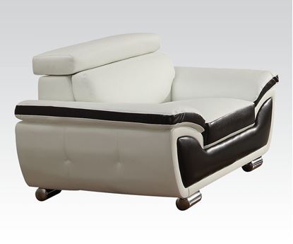 Picture of Olina White/Coffee Bonded Leather Match Chair 