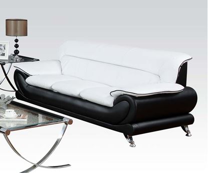 Picture of Orel Black White Bonded Leather Sofa 