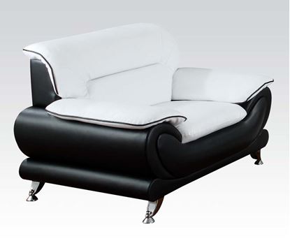 Picture of Orel Black White Bonded Leather Chair 