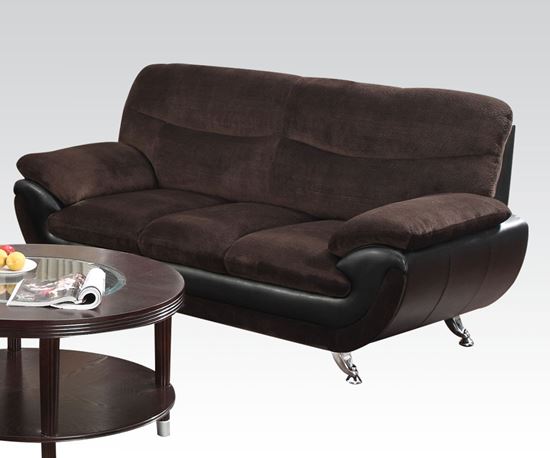 Picture of Modern Wilona Chocolate Black Fabric Sofa 