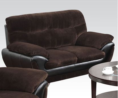 Picture of Modern Wilona Chocolate Black Fabric Loveseat 