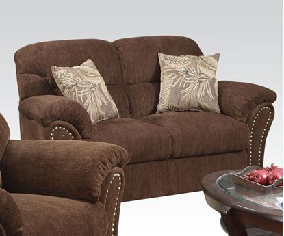 Picture of Morden Patricia Dark Brown Microfiber Loveseat 