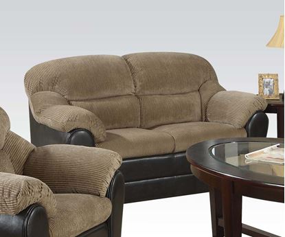 Picture of Modern Connell Brown Corduroy Espresso Loveseat 