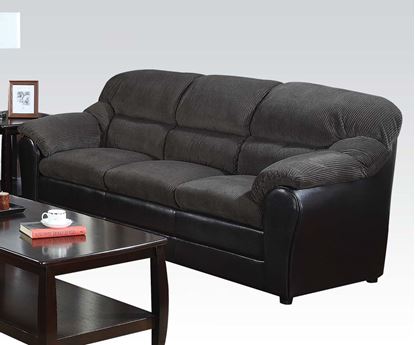 Picture of Connell Dark Grey Corduroy and Espresso Bycast Sofa by