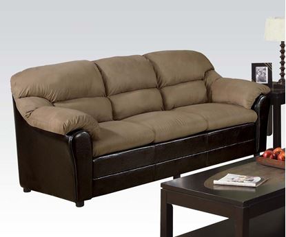 Picture of Saddle Microfiber Espresso Bycast PU Sofa