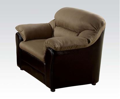 Picture of Saddle Microfiber Espresso Bycast PU Sofa Chair