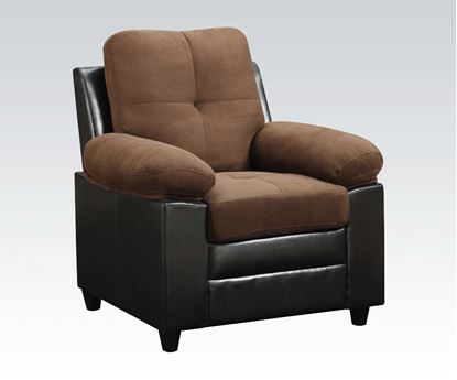 Picture of Modern Chocolate Tufted Microfiber Leather Chair 