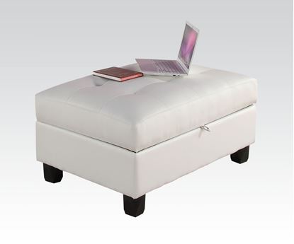 Picture of Kiva White Bonded Leather Ottoman 