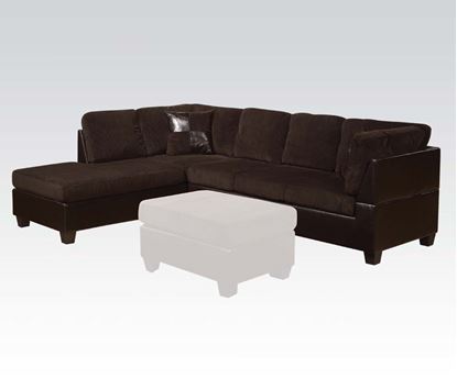 Picture of Connell Chocolate Corduroy Espresso PU Sectional Sofa Set