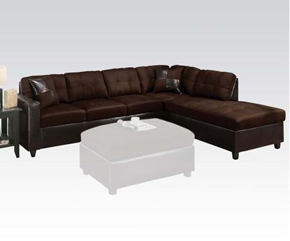 Picture of Milano Chocolate Microfiber Reversible Sectional Sofa 