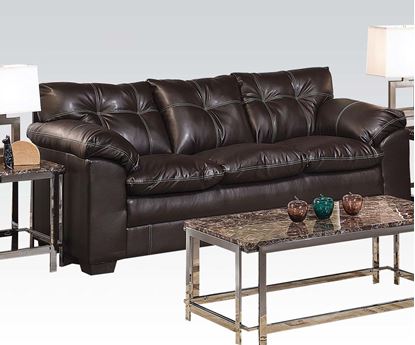 Picture of Contemporary Hayley Onyx  Bonded Leather Upholstered Sofa