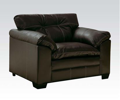 Picture of Contemporary Hayley Onyx  Bonded Leather Upholstered Chair