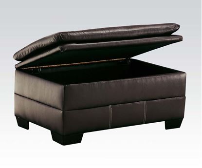 Picture of Contemporary Hayley Onyx  Bonded Leather Upholstered Ottoman